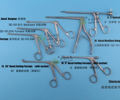 Complete set of instruments for sinus surgery